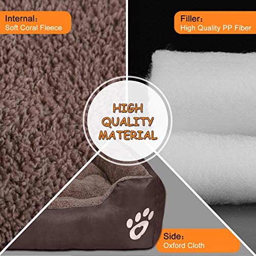 FRISTONE Cama Lavable para Perros pequeños y Grandes Cama Blanda para Perros,XL Marrón