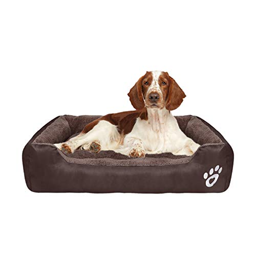 FRISTONE Cama Lavable para Perros pequeños y Grandes Cama Blanda para Perros,XL Marrón