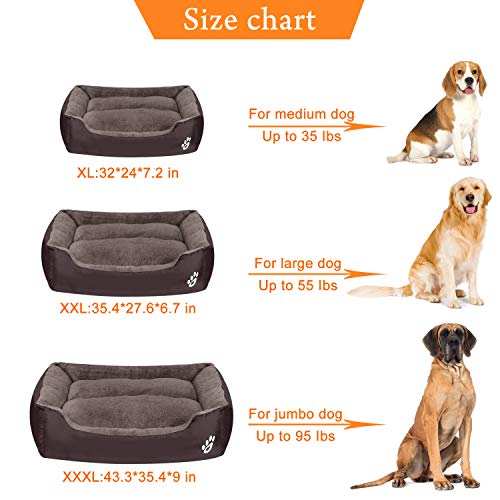 FRISTONE Cama Lavable para Perros pequeños y Grandes Cama Blanda para Perros,XL Marrón