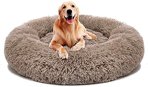 Funda de Cama para Perro Suave Extraíble, Cojín para Perro de Piel Artificial Gigante, Almohada para Sofá Cama para Mascotas,Brown-XXL