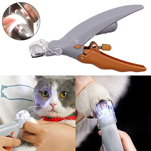 FYYONG Los nuevos Perros y Gatos cortaúñas Tijera Tijera cosmetología LED Lupa de iluminación Belleza Cachorro o Gatito de Garras uñas Cortador (Color : As Show)