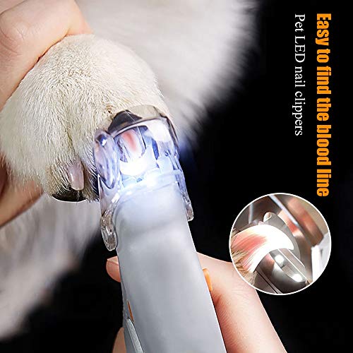 FYYONG Los nuevos Perros y Gatos cortaúñas Tijera Tijera cosmetología LED Lupa de iluminación Belleza Cachorro o Gatito de Garras uñas Cortador (Color : As Show)