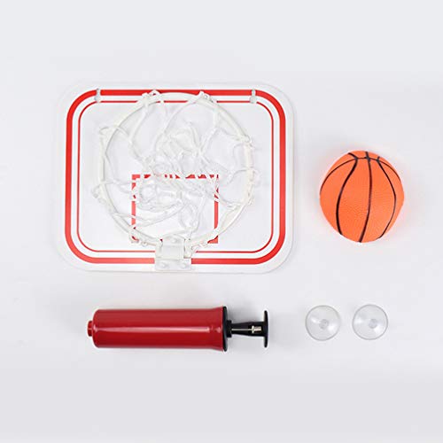 Garneck 1 Unid Mini Aro de Baloncesto sin Perforar Juego de Tiro Colgante de Interior Aro de Baloncesto con Pelota para Niños