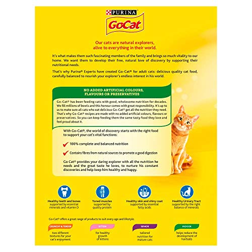 Go-Cat Adulto seco Gato Comida Tuna Arenque y Veg 825g – Caja de 5 (4,125 kg)