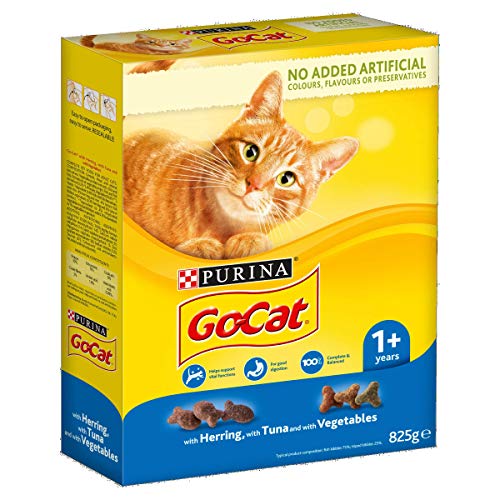 Go-Cat Adulto seco Gato Comida Tuna Arenque y Veg 825g – Caja de 5 (4,125 kg)