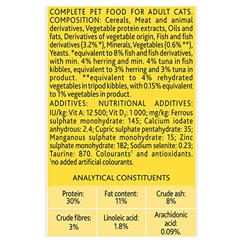 Go-Cat Adulto seco Gato Comida Tuna Arenque y Veg 825g – Caja de 5 (4,125 kg)