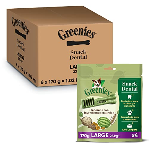 Greenies Snack Dental 100% Natural para Perros Grandes (Pack de 6 x 170g)