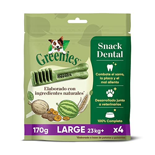 Greenies Snack Dental 100% Natural para Perros Grandes (Pack de 6 x 170g)