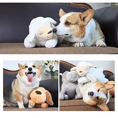 Haijin Juguete de peluche para mascotas con latido del corazón Juguete de ayuda para el comportamiento del animal doméstico de peluche ovejas/perro/hipopótamo juguete para perros cachorros