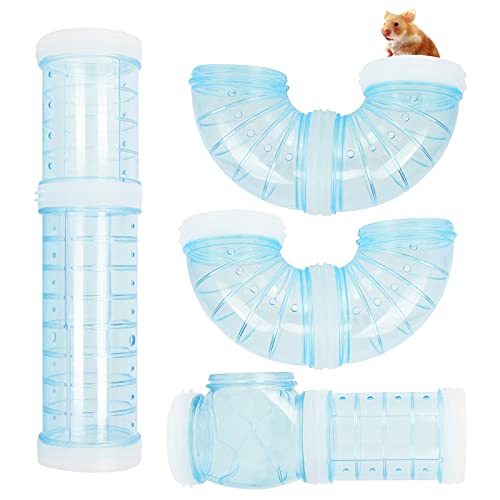 Haisheng Hámster Jaula Hámster Casa Hámster Juguete Tubos para Mascotas Juego de Hámster Tunel Hamster para Ampliar El Espacio, Laberinto, Bricolaje, Conecta la Jaula, Rata (Azul, Calibre 5.5cm)
