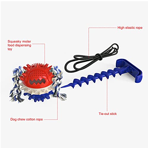 HAOERDG Juguete para masticar perros grandes, juguete de bola de mordedura, juguete para perros al aire libre, juguete de entrenamiento educativo para perros interactivo (azul)