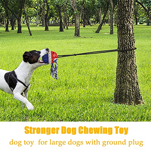 HAOERDG Juguete para masticar perros grandes, juguete de bola de mordedura, juguete para perros al aire libre, juguete de entrenamiento educativo para perros interactivo (azul)