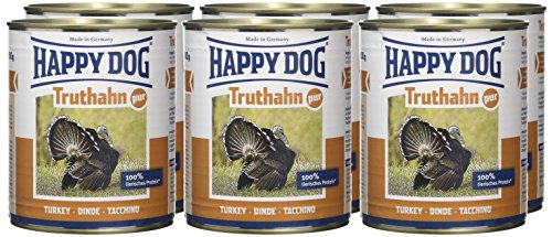 Happy Dog Can Pure Turkey Truthahn Comida para Perros - 800 gr