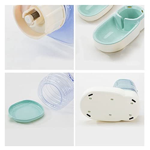 HKUKUUU 3.5L x 2 Piezas Dispensador Comida y Agua de Perros, Comedero Automático, Dispensadores de Pienso para Mascotas,Green