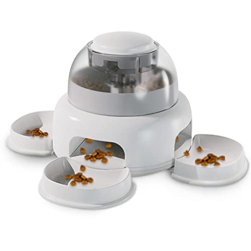 Hmpet Alimentador Automático para Perros,Dispensador de Comida para Mascotas, Comedero Lento para Perros,Dispensador de Entrenamiento IQ para Mascotas Pequeñas/Medianas