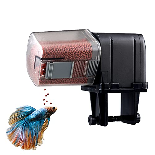 Holzsammlung Comedero de Peces Automáticos, Automático de Peces Inteligente Alimentador de Tiempo para Acuarios Dispensador de Comida de Pescado para Vacaciones y Fines de Semana
