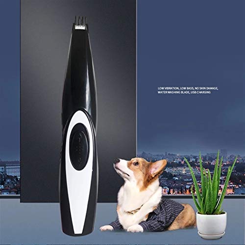 HXJ Cortadora De Perros, Cortadora De Pelo Profesional para Pies De Mascotas, Cortadora De Crecimiento De Mascotas, Cortador De Afeitado Recargable USB, Removedor De Bajo Ruido
