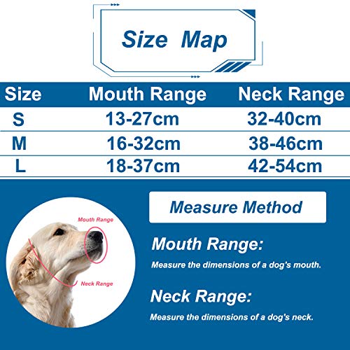 ILEPARK Cuello De Cabeza para Perros con Cinturino Riflettente, Cabestro para Perros, Regolabile E Facilmente Controllabile. (L,Azul)