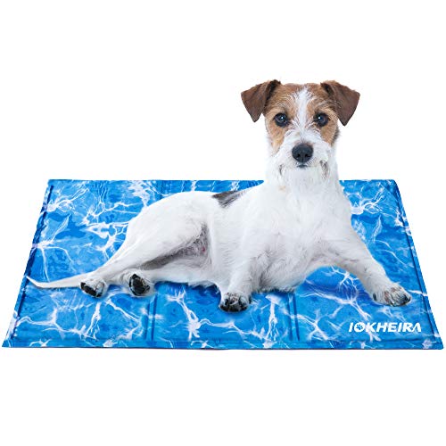 Iokheira Alfombrilla de Refrigeración para Perro Extra Grande 120x75cm, Camas refrescante para Mascotas, Alfombra Fría de Gel No tóxico, Perros, Gatos y Animales en el Cálido Verano (L)