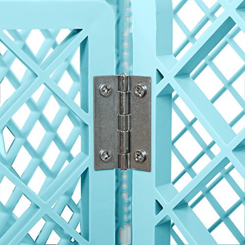 Iris Ohyama, Parque para perros / parque para cachorros, 1,7 m², 8 paneles, puerta con pestillo, varillas para un fácil montaje y desmontaje, resistente a la intemperie - Pet Circle H-908 - Azul