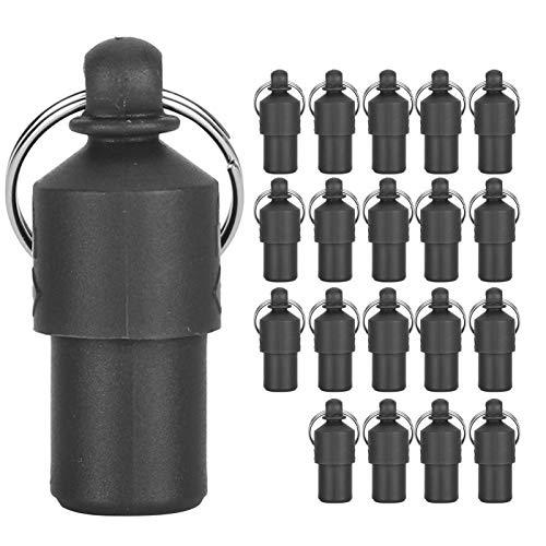 Jeanoko 20pcs Anti-Lost Pet ID Tag Perro Cat ID Nombre Dirección Etiqueta Almacenamiento Barril Tubo Collar Colgante Collar Placa de identificación para Mascotas Perros Gatos(Negro)