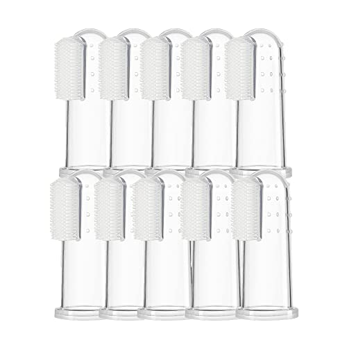 JIAMIAN 10 Cepillos Dientes Mascotas, 360 ° Cerdas Envolventes Completas Limpieza Perro, Silicona Suave Cepillo Limpieza Dental Para Mayoría Mascotas