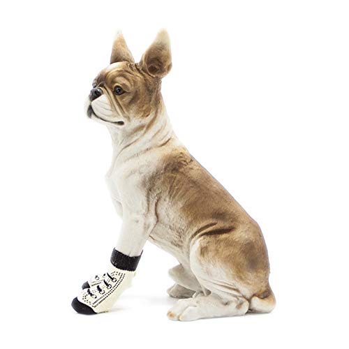 JieGuanG Botas para perros, 4 unidades, antideslizantes, impermeables, color negro, para mascotas, para perros pequeños, gatos