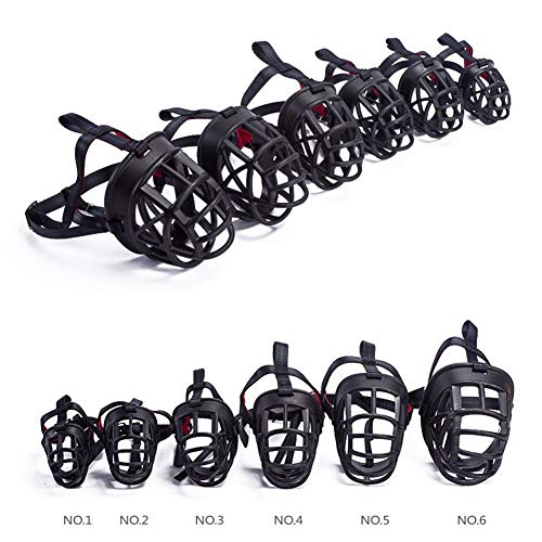 jieqing Bozal para Perros Bozal Perro Pequeño De la Boca Anti ladridos bozal Bozal para Perros Bull Terrier Cubierta de la Boca para Perro Black,Size-1