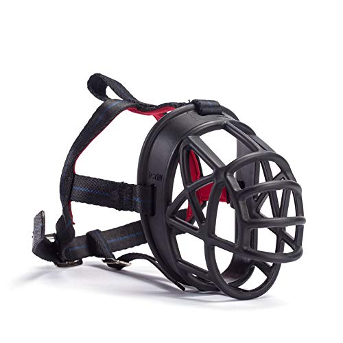 jieqing Bozal para Perros Bozal Perro Pequeño De la Boca Anti ladridos bozal Bozal para Perros Bull Terrier Cubierta de la Boca para Perro Black,Size-1