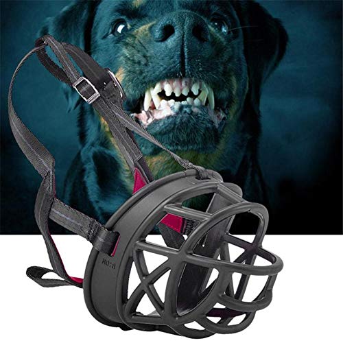jieqing Bozal para Perros Bozal Perro Pequeño De la Boca Anti ladridos bozal Bozal para Perros Bull Terrier Cubierta de la Boca para Perro Black,Size-1