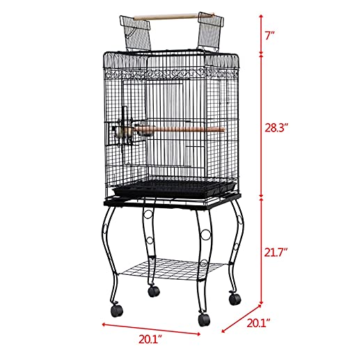 JINLIAN205-SHOP jaulas para pajaros 57"Pájaro Pájaro Pájaro para Pájaro Parakeet Cause con Perches de Madera 2 Estación de Varilla y Cúpulas de Alimentos de Acero Sin Cantas Jaula periquitos