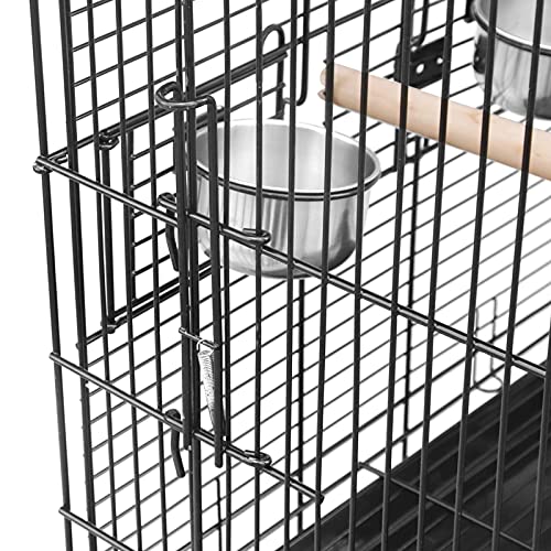 JINLIAN205-SHOP jaulas para pajaros 57"Pájaro Pájaro Pájaro para Pájaro Parakeet Cause con Perches de Madera 2 Estación de Varilla y Cúpulas de Alimentos de Acero Sin Cantas Jaula periquitos
