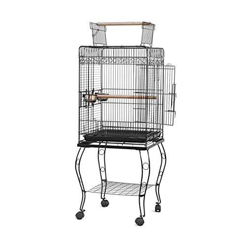 JINLIAN205-SHOP jaulas para pajaros 57"Pájaro Pájaro Pájaro para Pájaro Parakeet Cause con Perches de Madera 2 Estación de Varilla y Cúpulas de Alimentos de Acero Sin Cantas Jaula periquitos