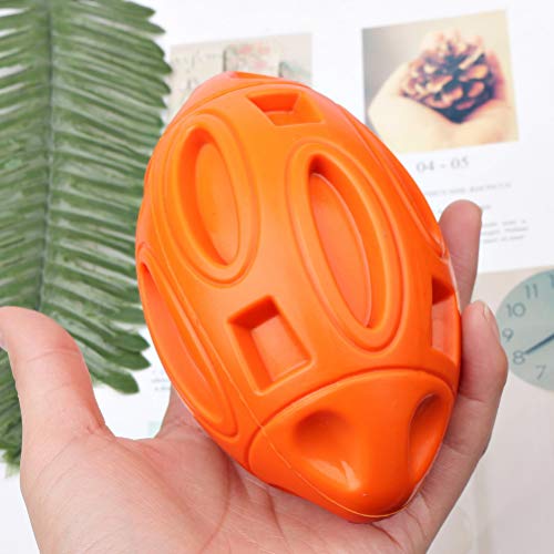jlon Juguete para masticar para perros, juguete indestructible, para entrenamiento al aire libre, dentición para perros, juguetes de rugby, regalo para perros grandes y medianos (naranja)