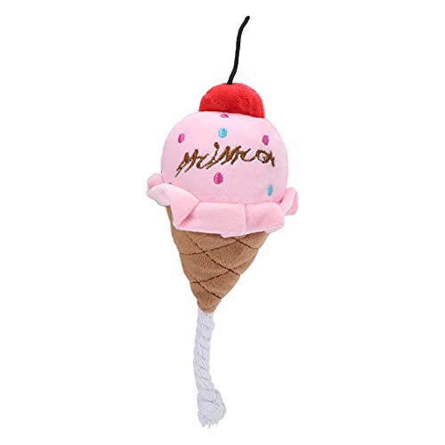 Jopwkuin Juguete Relleno del Helado, Juguete de la Felpa del Helado de los Colores Brillantes para el Perro(Ice Cream Powder)