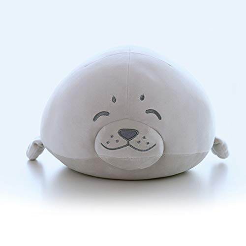 Juguete De La Felpa, Decoración De La Silla del Sofá del Juguete De Los Niños del Cojín De La Muñeca De La Felpa Rellena Animal Lindo del León Marino Gris 30cm