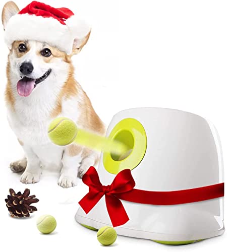 Juguetes para Morder Bola de juguete for perros, máquina de bolas automática de juguete de perro interactivo, máquina de lanzamiento de tenis de perros tamaño pequeño y mediano, con 3 bolas juguete pa