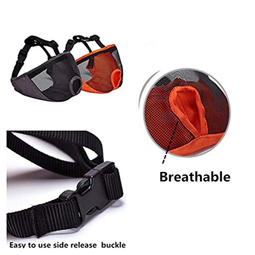JWPC Bozal Corto para Perro con bozal Ajustable, bozal de Bulldog Transpirable, máscara para Masticar ladridos, para Perros pequeños, medianos y Grandes