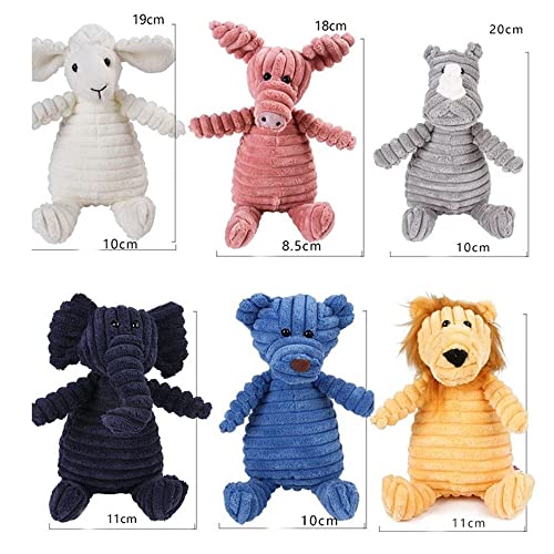 KALUO Muñeca de perro de pana con ratón y accesorios para mascotas, juguetes de felpa para animales, juguete de sonido para mascotas, juguetes para perros de peluche chirriantes (ardilla, marrón)