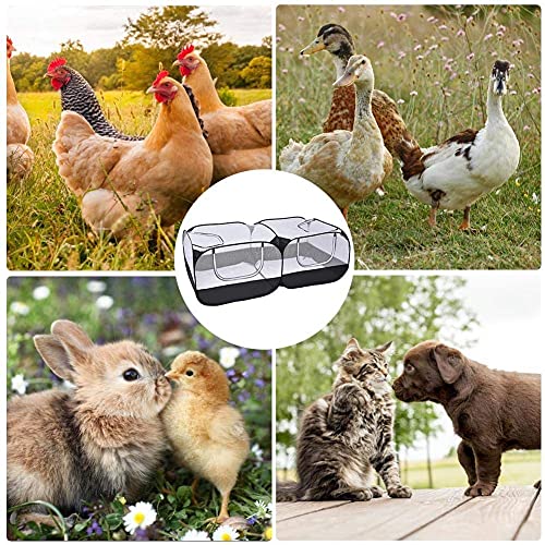 KarDor Pines de juego plegables para mascotas, gran jaula, transportables, paredes de malla transpirable y transparente, patio de juegos para gallinas y gatos/pato (negro sin fondo)