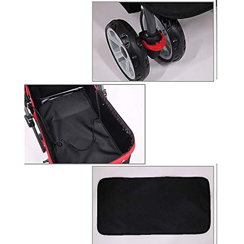 LAMZH Tres Ruedas Para Gato Perro Porta Mascotas Ruedas, Carro Plegable Portátil Mascotas Perro Gato Teddy Compacto Equipo Viaje Al Aire Libre Cuatro Ruedas Salir Cochecito Ligero Bolsa Mascotas Coche