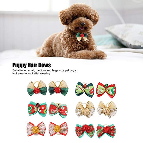Lindos lazos para mascotas, productos para el cuidado de mascotas pequeñas, lazo de pelo para mascotas con patrón de cambio de color mixto, bandas de goma para cachorros(colores del arcoiris)