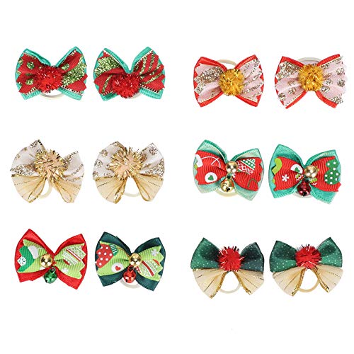 Lindos lazos para mascotas, productos para el cuidado de mascotas pequeñas, lazo de pelo para mascotas con patrón de cambio de color mixto, bandas de goma para cachorros(colores del arcoiris)