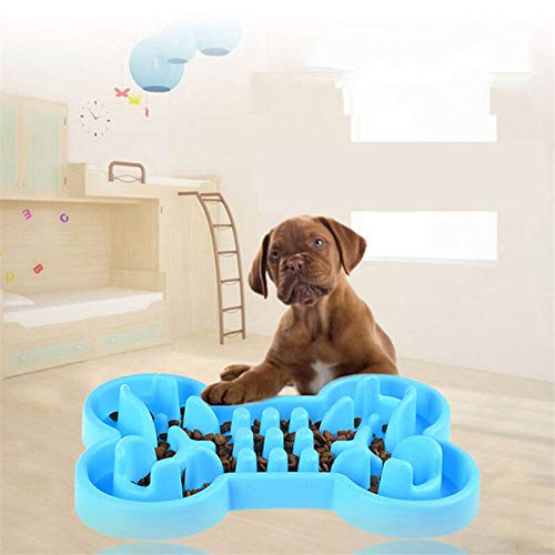 LXB Comederos para Perros, comedero Lento Comedero para Perros Alimentador Divertido Sin calzos Alimentador Lento Bloat Stop Perro Comida para Gatos Cuenco de Agua con patrón Divertido