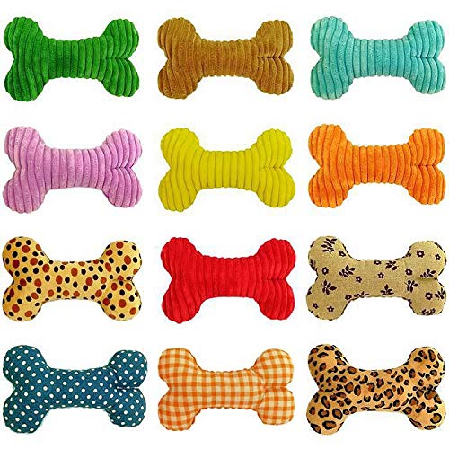 LZYMLG Resistente a Las mordeduras Juguete chirriante para Perros Lindo Masticar Chirrido Peluche Hueso Limpio Dientes Osito de Peluche Suministros para Mascotas  Cuadrícula