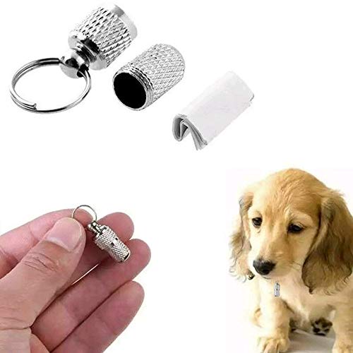 ManLee 10pcs Etiquetas para Perros Medalla Etiquetas Dirección de Gatos Placas Identificación Colgante Tag ID Nombre Caja Cápsulas para Mascotas Anti Extraviarse