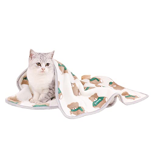 Manta cálida para mascotas, lavable, suave, para perro, gato, cachorro, cama, edredón de 40 x 60 cm, manta pequeña y mediana para perros y gatos, color blanco