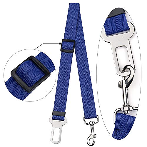 Martin Kench Juego de 3 correas de seguridad para perros y gatos, 19 – 32 pulgadas, ajustable, cinturón de seguridad para perros/gatos, correa de seguridad de nailon