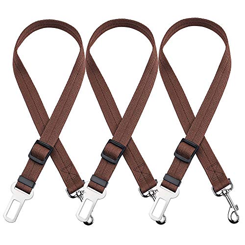 Martin Kench Juego de 3 correas de seguridad para perros y gatos, 19 – 32 pulgadas, ajustable, cinturón de seguridad para perros/gatos, correa de seguridad de nailon