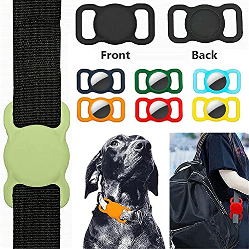 Mify Funda protectora de silicona compatible con el buscador de GPS de Airtag, collar de perro de gato, soporte de lazo para etiquetas de aire de Apple, funda compatible con Apple Airtags